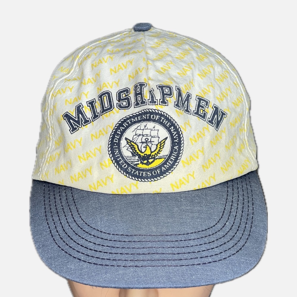 Vintage 90’s Rare US Navy Midshipmen Snapback Baseball Cap